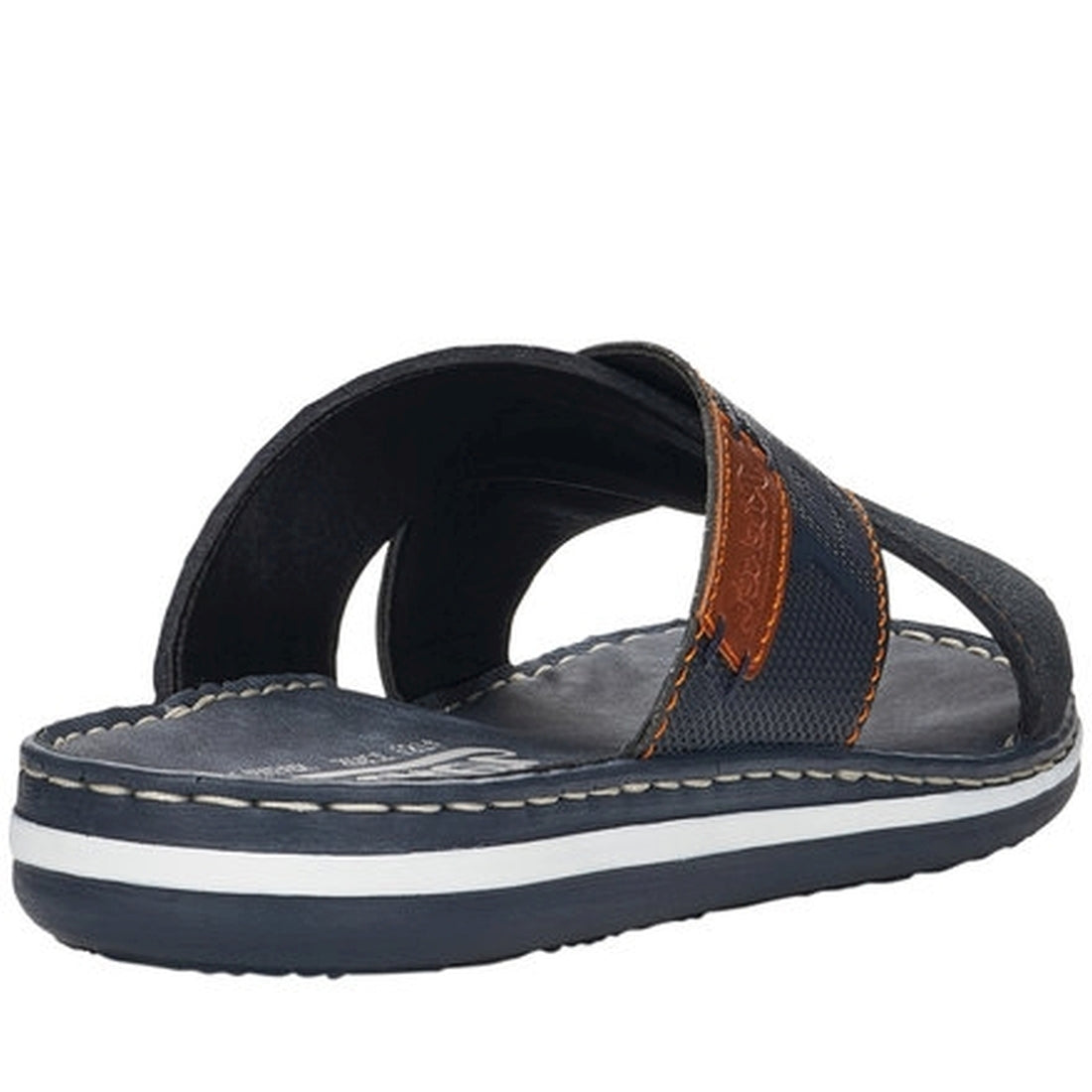 Rieker Mens navy casual open slippers | Vilbury London