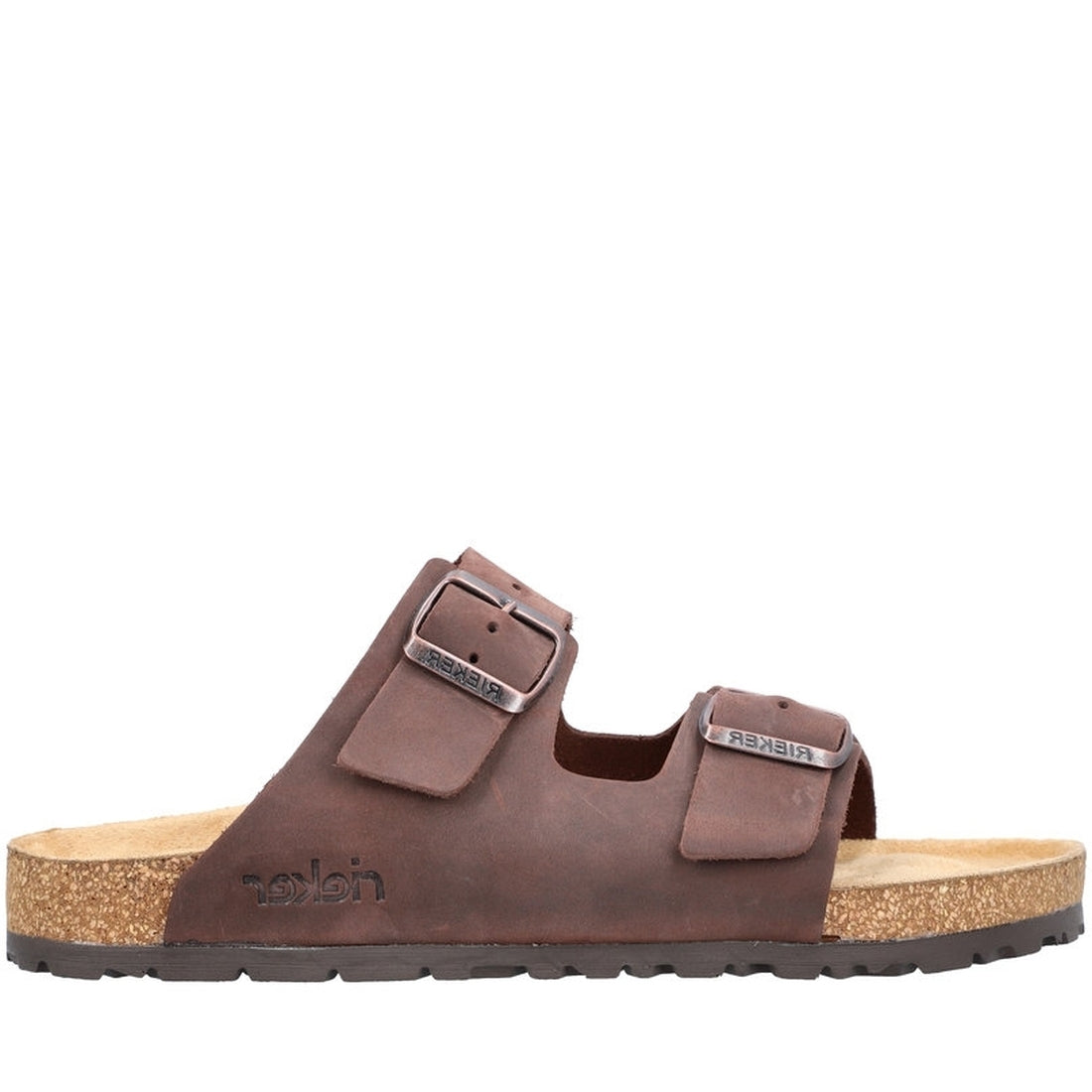 Rieker Mens kastanie casual open mules | Vilbury London