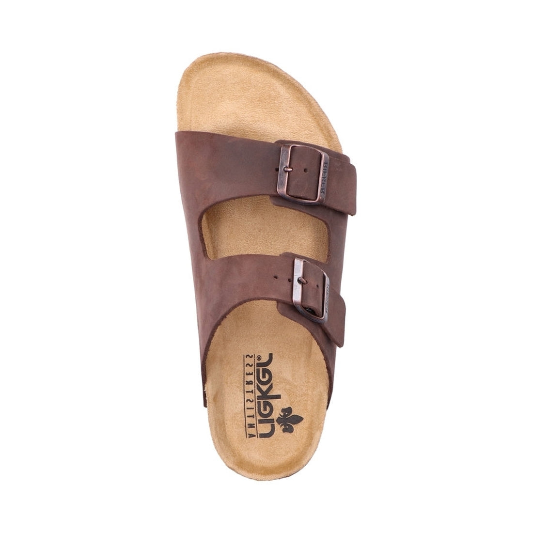 Rieker Mens kastanie casual open mules | Vilbury London