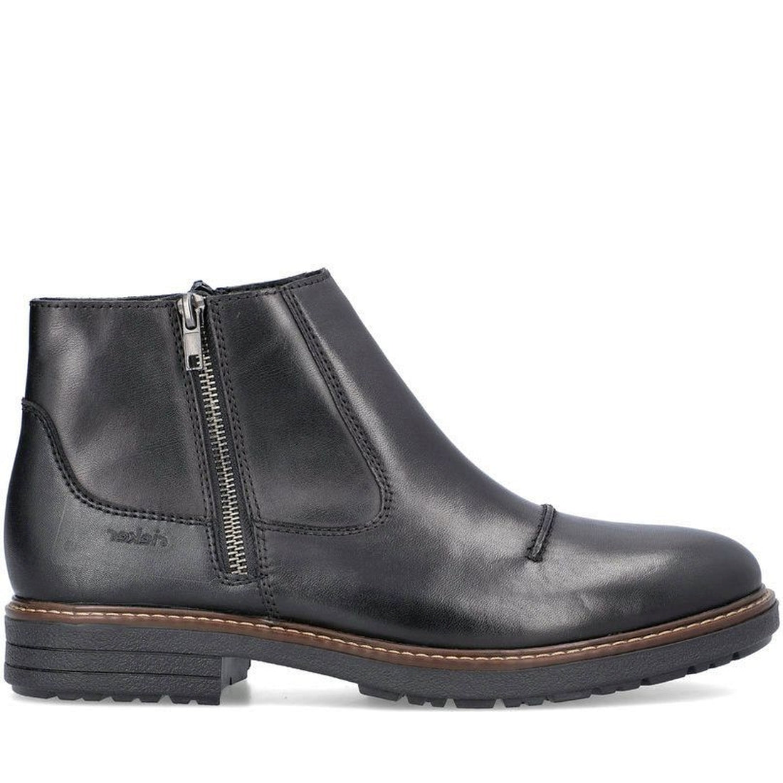 Rieker mens black casual closed booties | Vilbury London