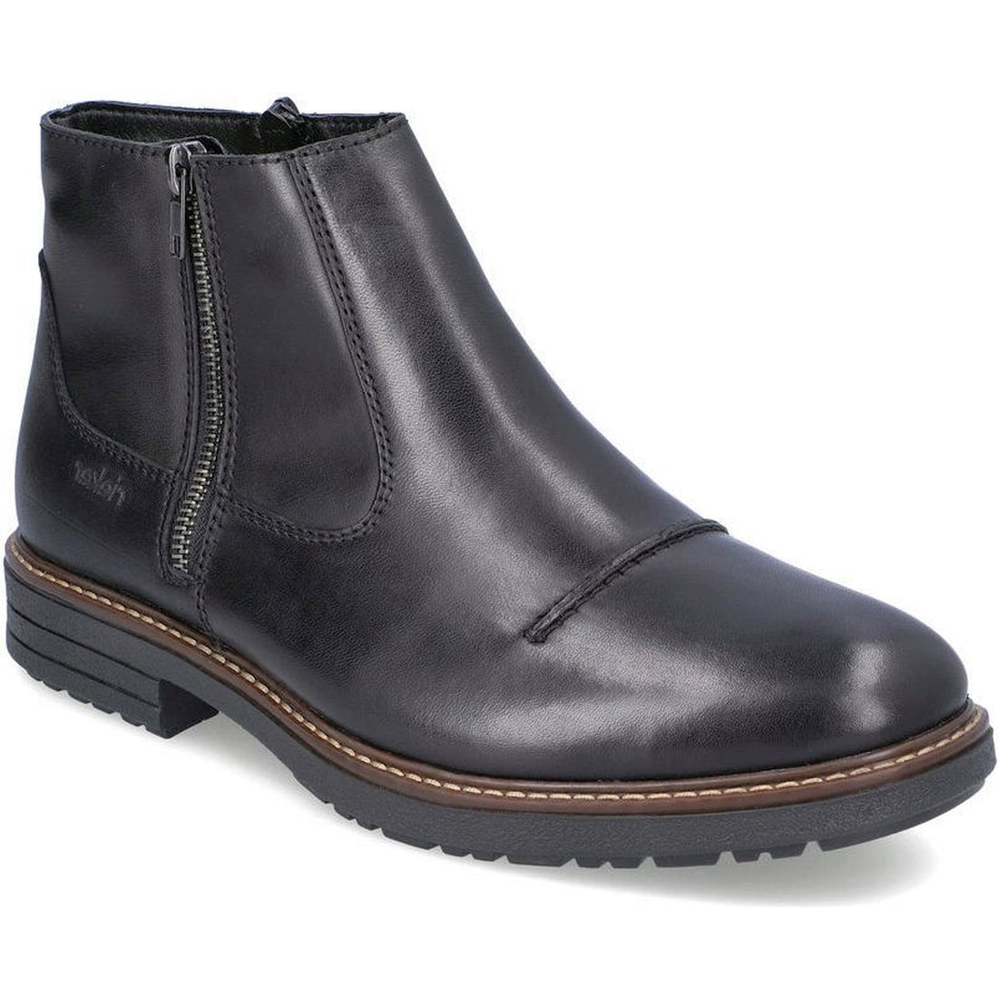 Rieker mens black casual closed booties | Vilbury London