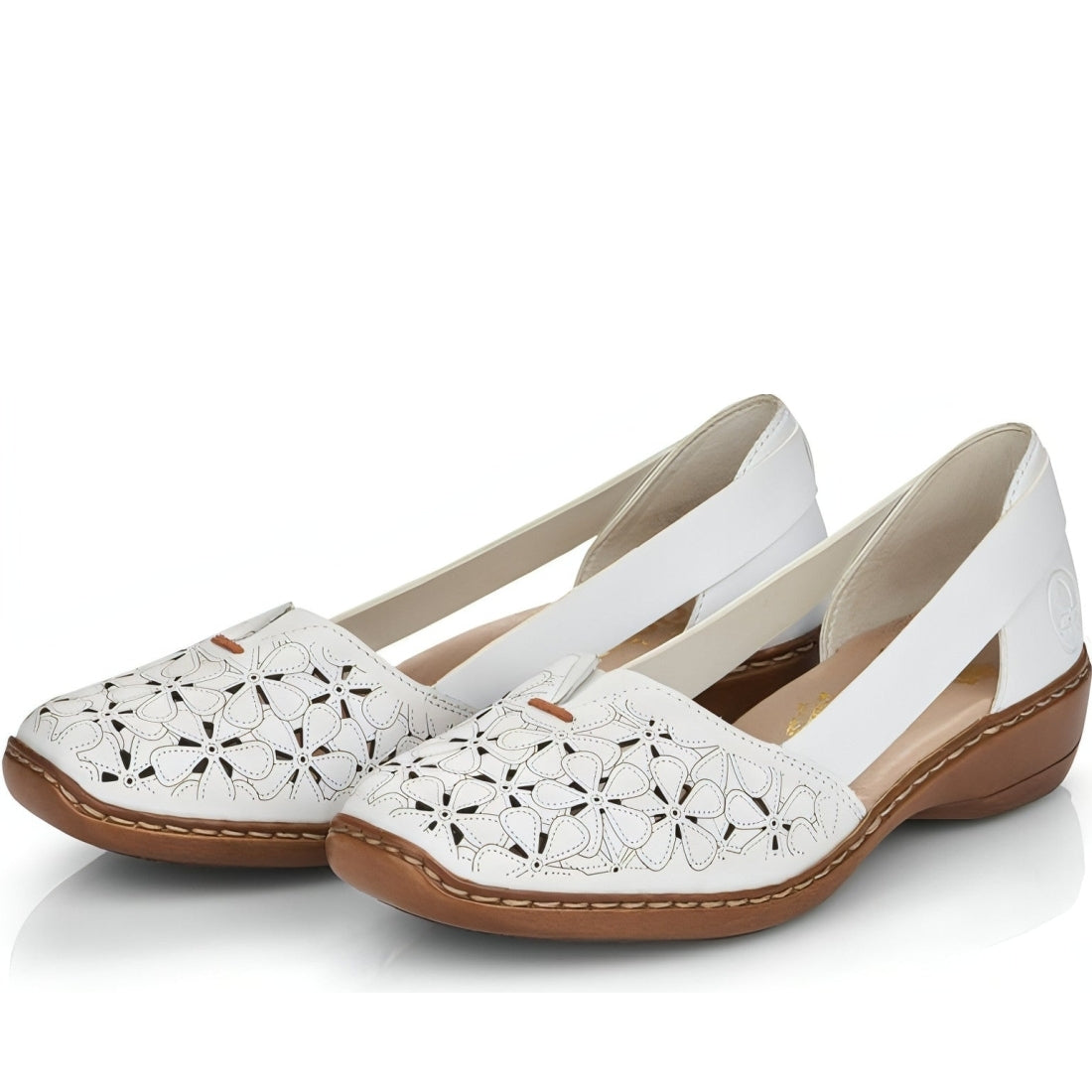 Rieker womens white casual part-open sandals | Vilbury London