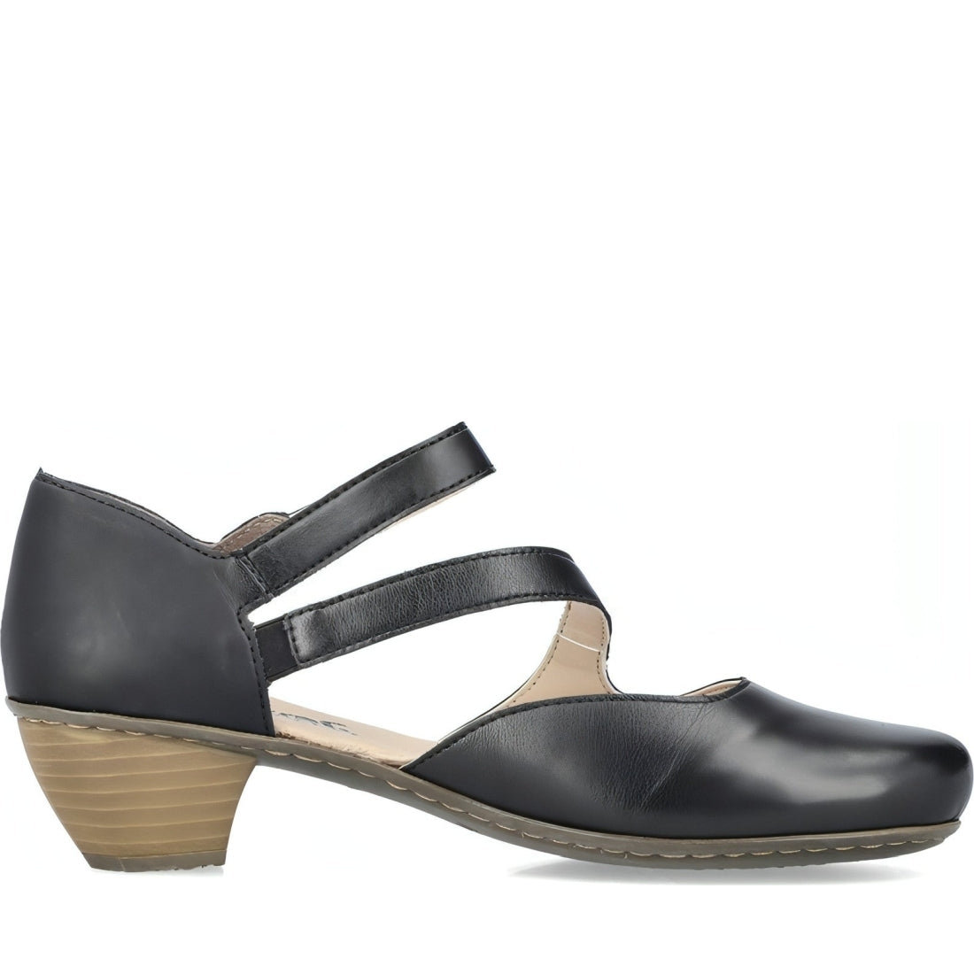 Rieker womens black casual part-open sandals | Vilbury London