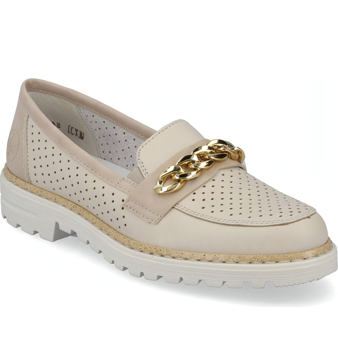 Rieker womens beige casual closed loafers | Vilbury London