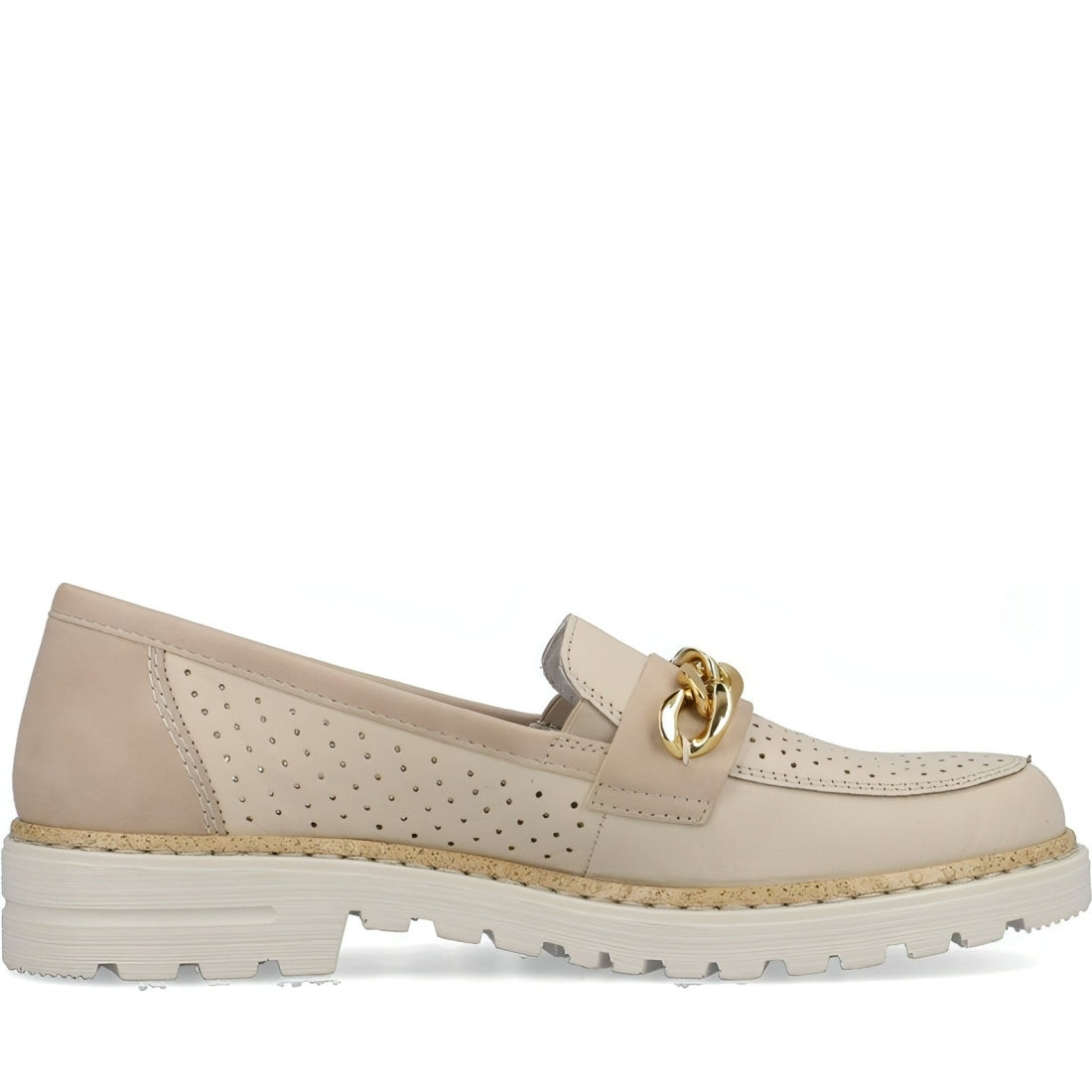 Rieker womens beige casual closed loafers | Vilbury London