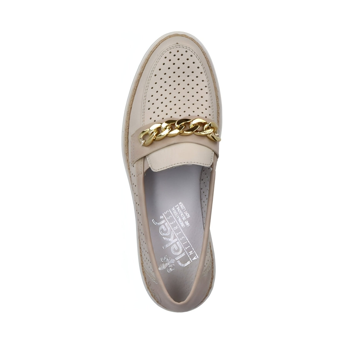 Rieker womens beige casual closed loafers | Vilbury London