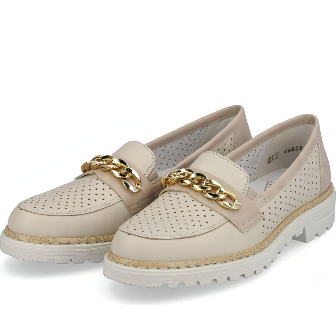 Rieker womens beige casual closed loafers | Vilbury London