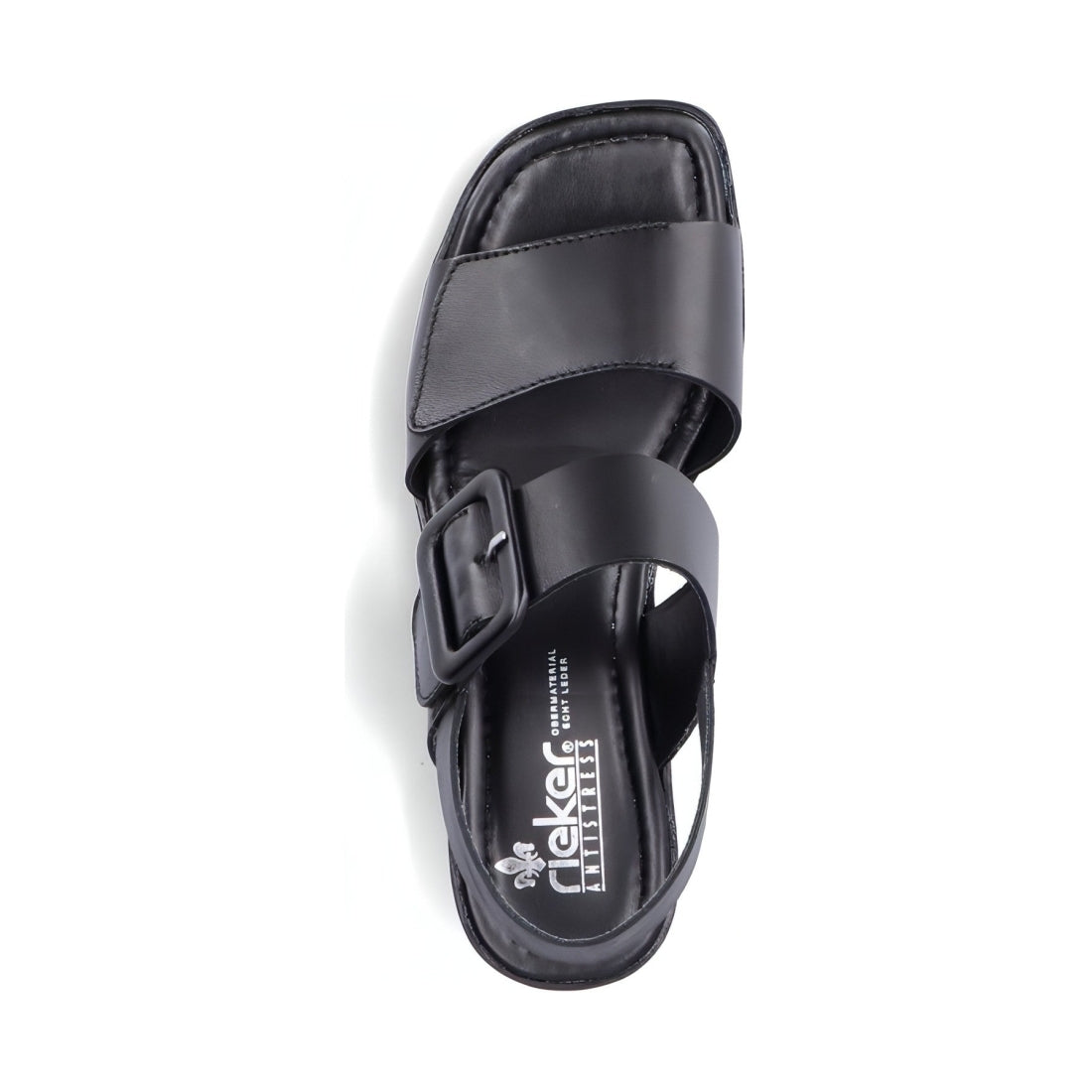 Rieker womens black casual open sandals | Vilbury London