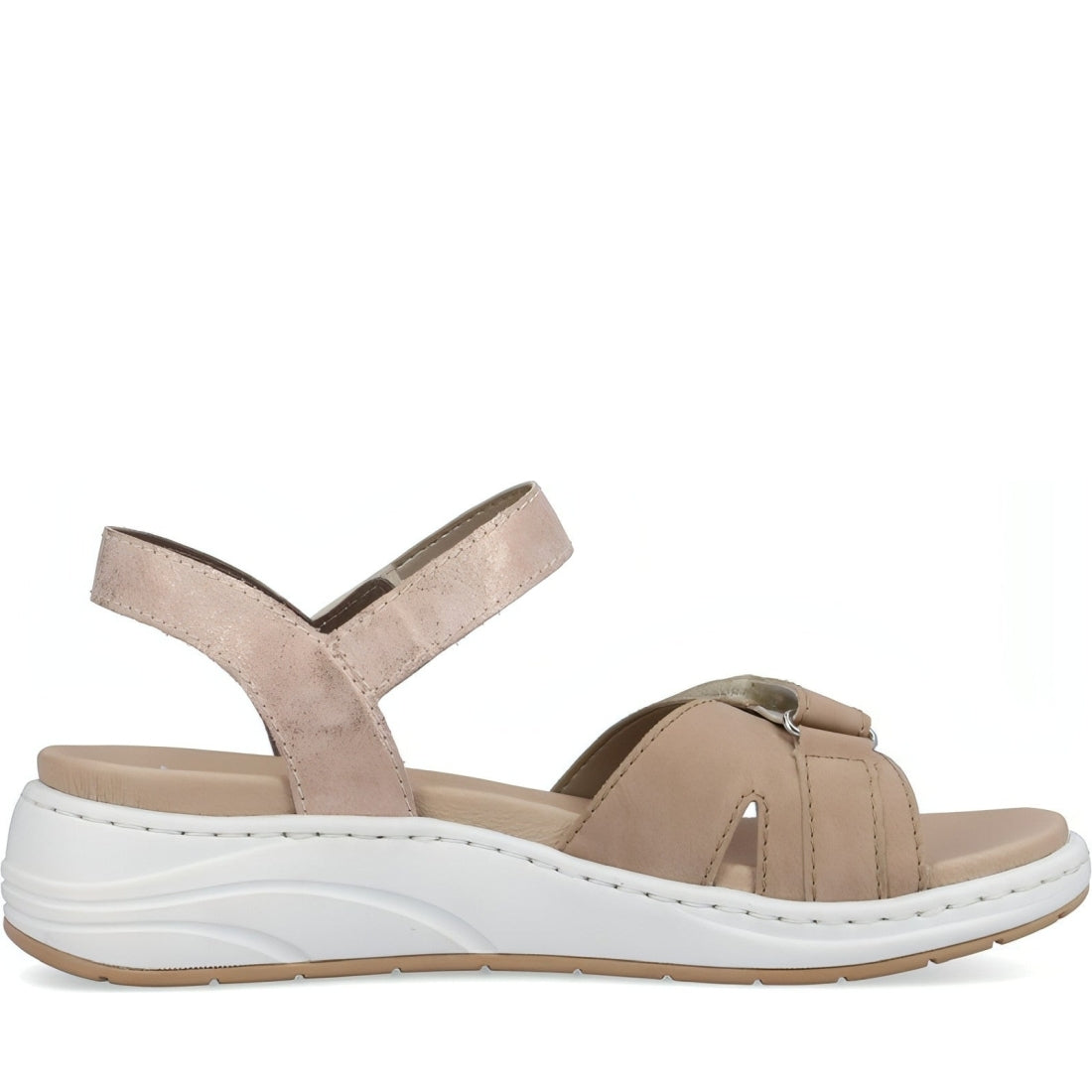 Rieker womens beige casual open sandals | Vilbury London