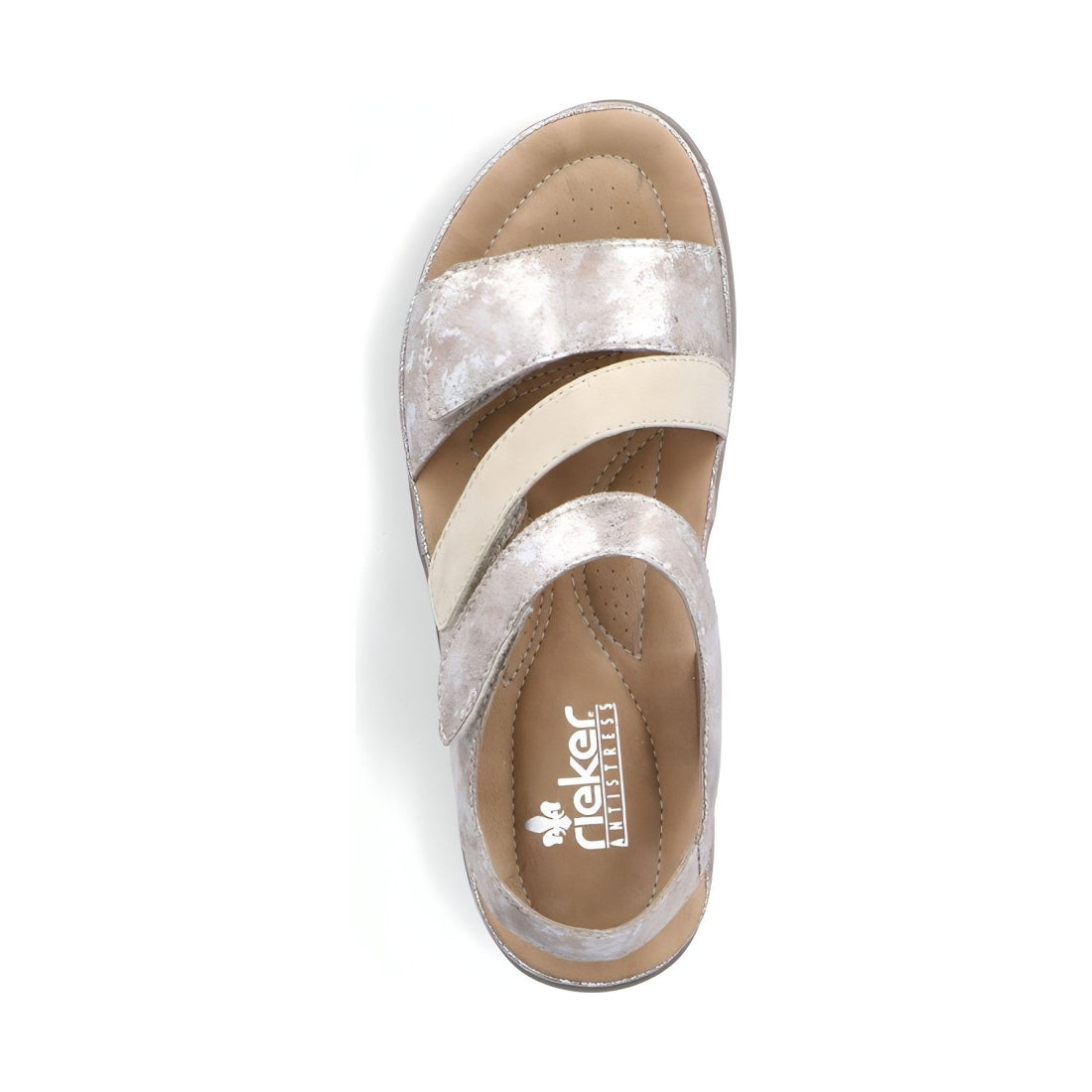 Rieker womens silver casual open sandals | Vilbury London