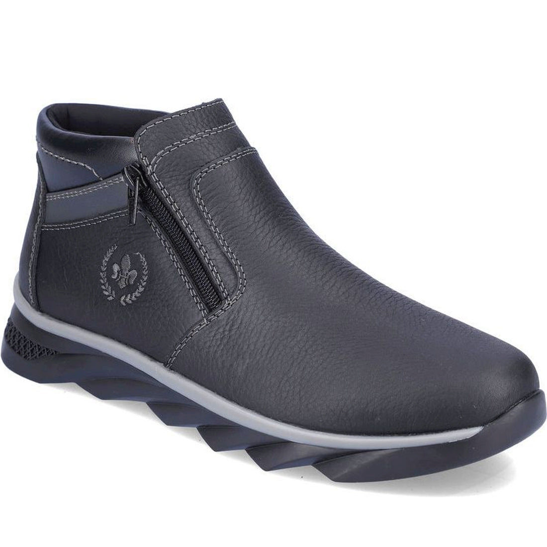 Rieker mens black casual closed booties | Vilbury London