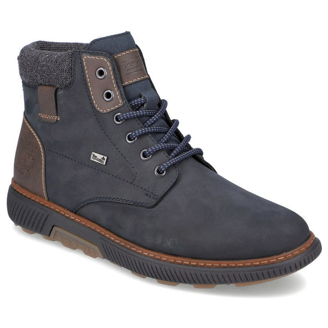 Rieker mens blue casual closed booties | Vilbury London