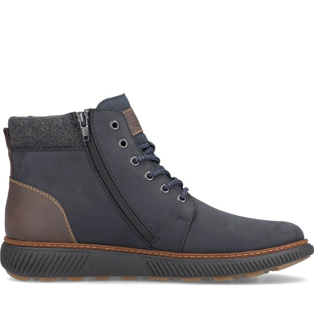 Rieker mens blue casual closed booties | Vilbury London