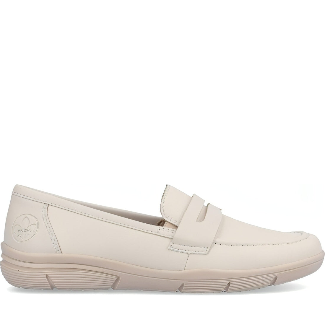 Rieker womens beige casual closed loafers | Vilbury London