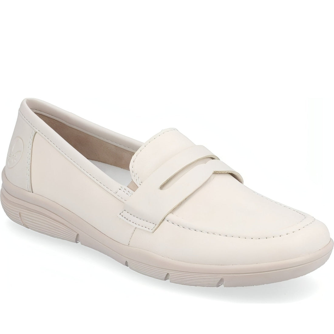 Rieker womens beige casual closed loafers | Vilbury London