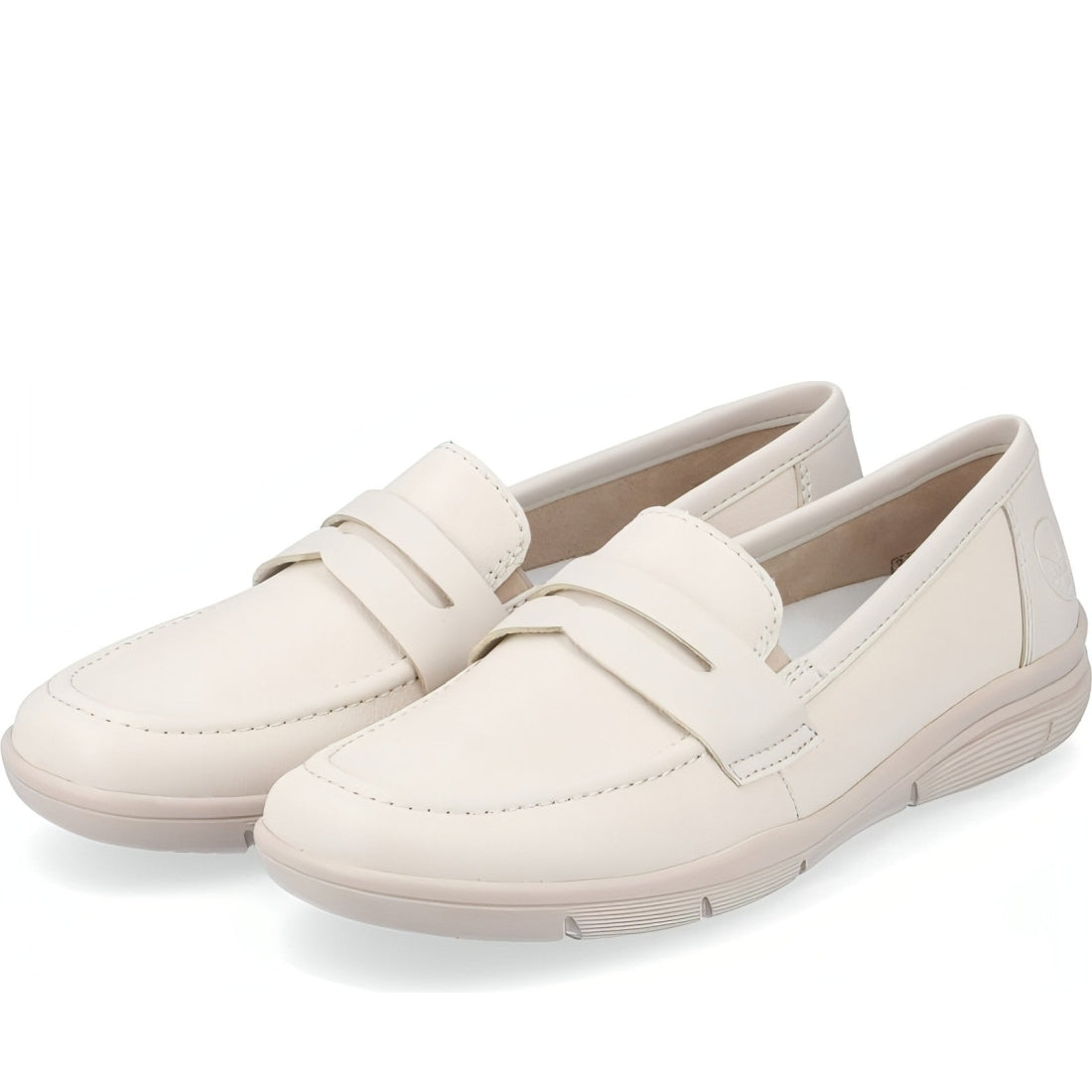 Rieker womens beige casual closed loafers | Vilbury London