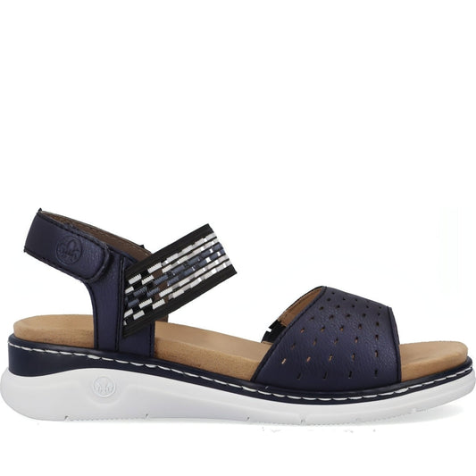 Rieker womens blue casual open sandals | Vilbury London