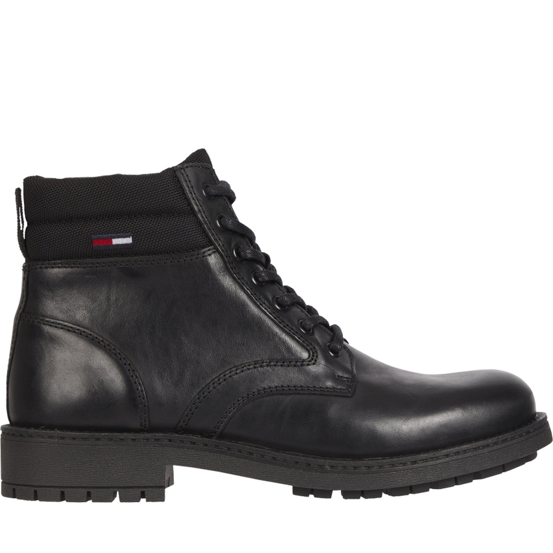 Tommy Jeans mens Black short lace up boot | Vilbury London