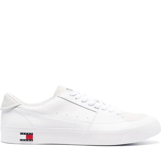 Tommy Jeans mens white vulcanized sport shoe | Vilbury London