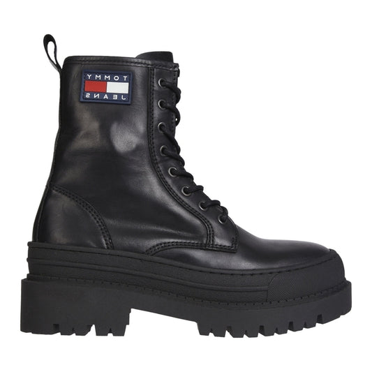 Tommy Jeans womens Black lace up boot | Vilbury London