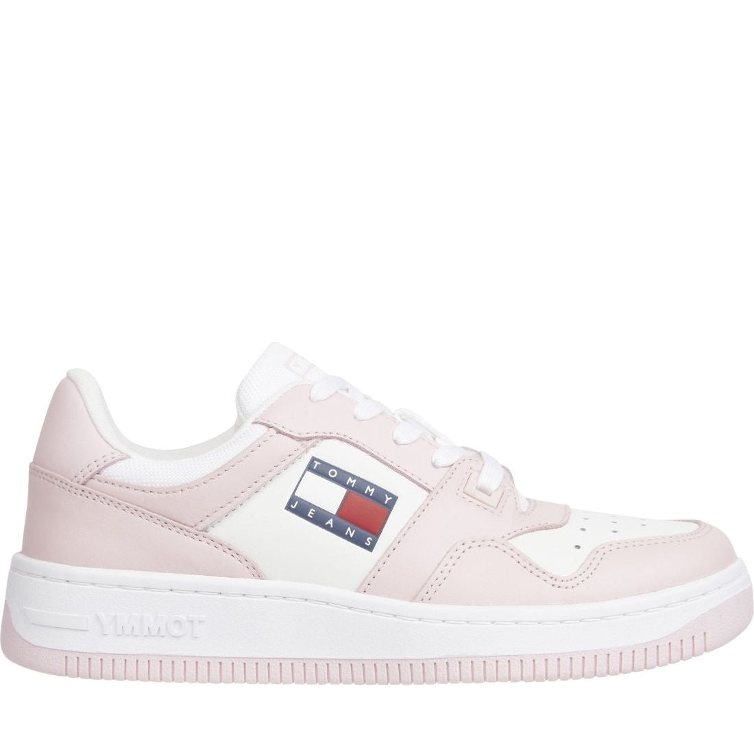 Tommy Jeans womens misty pink retro basket sport shoe | Vilbury London