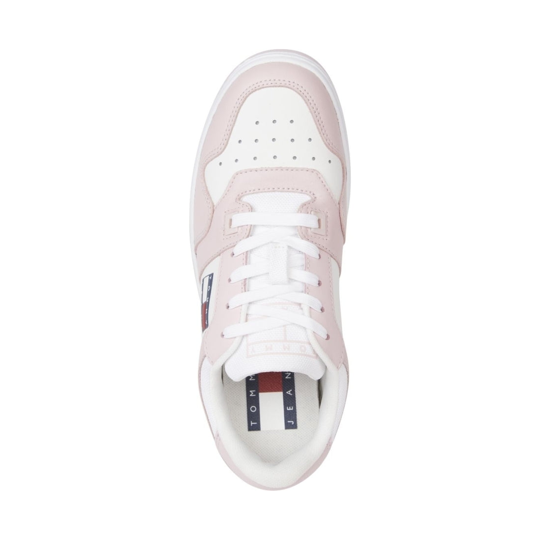 Tommy Jeans womens misty pink retro basket sport shoe | Vilbury London