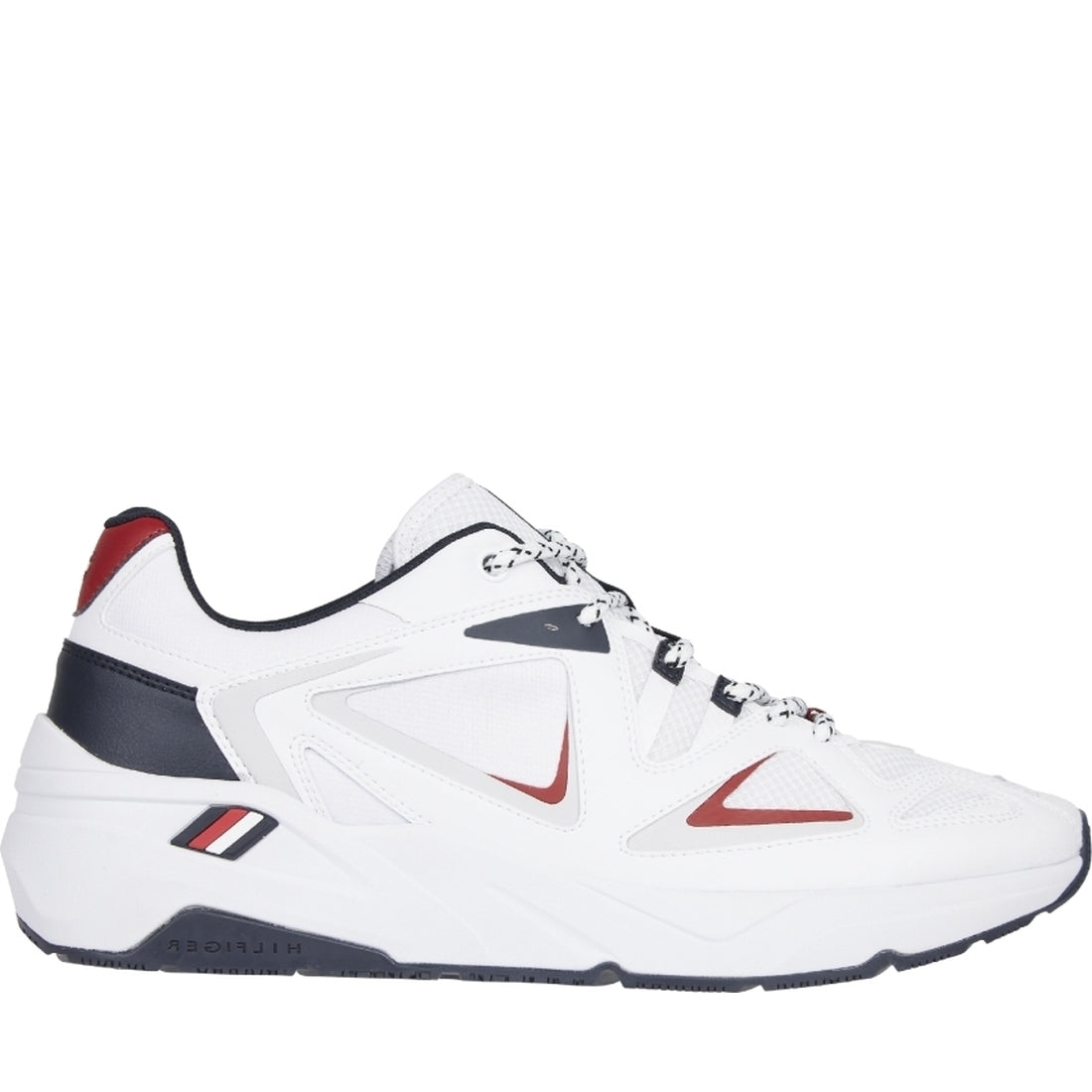 Tommy Hilfiger Mens White tech runner mix shoes | Vilbury London