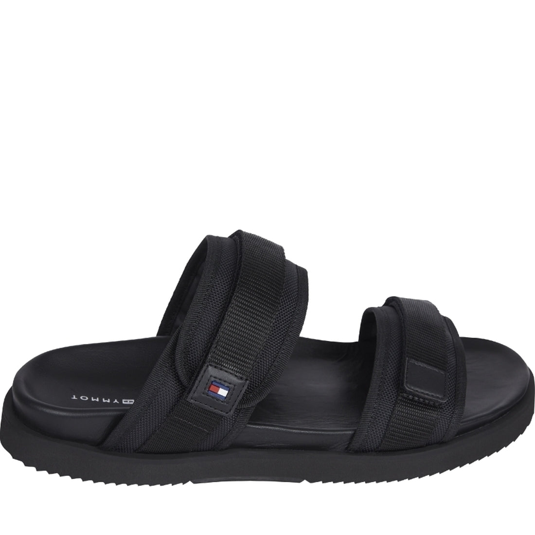 Tommy Hilfiger Mens Black cleated strappy sandal | Vilbury London