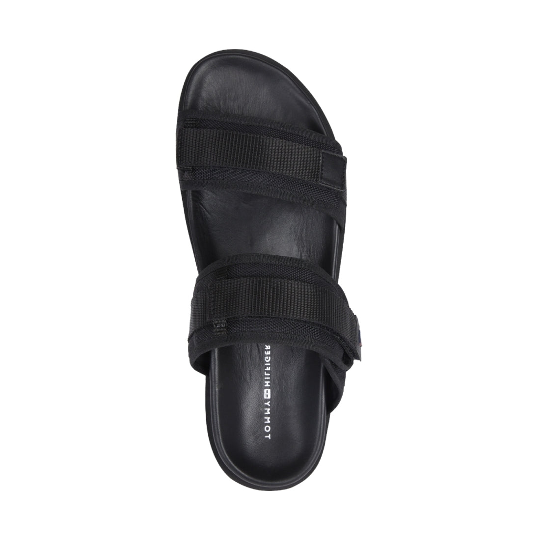 Tommy Hilfiger Mens Black cleated strappy sandal | Vilbury London