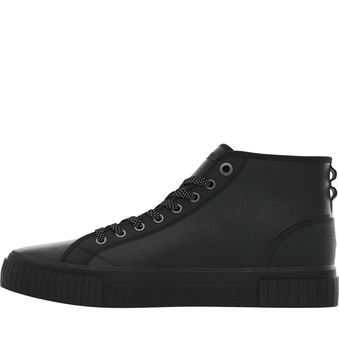 Tommy Hilfiger mens Triple Black modern vulcchrome shoe | Vilbury London