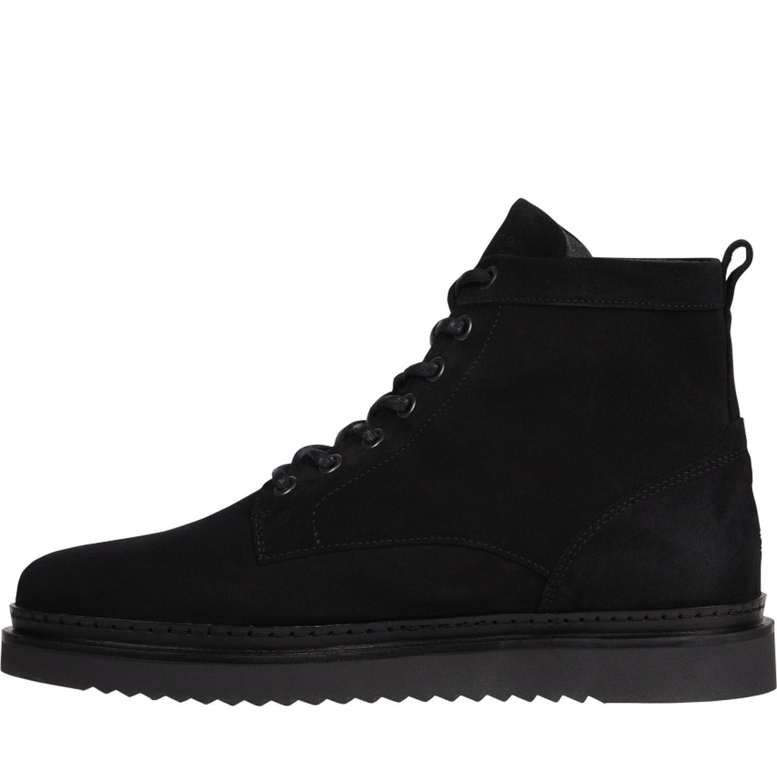 Tommy Hilfiger mens Black cleated suede boot | Vilbury London