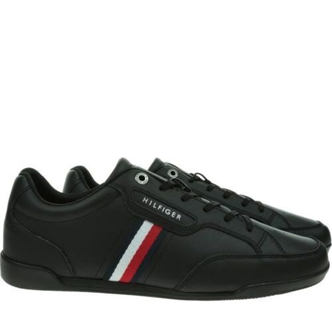 Tommy Hilfiger mens black classic cupsole sport shoe | Vilbury London