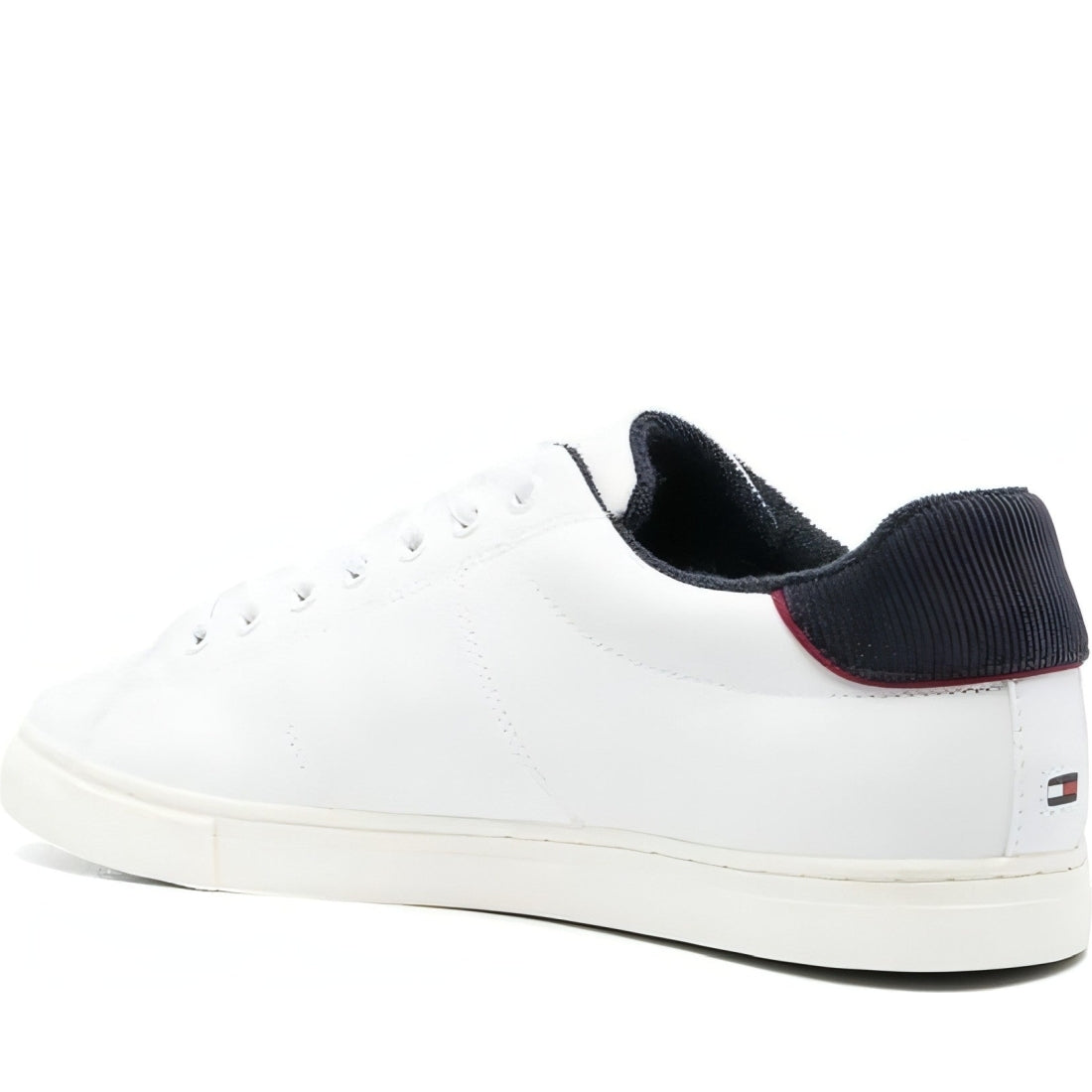 Tommy Hilfiger mens white core vulc varsity monogram trainers | Vilbury London