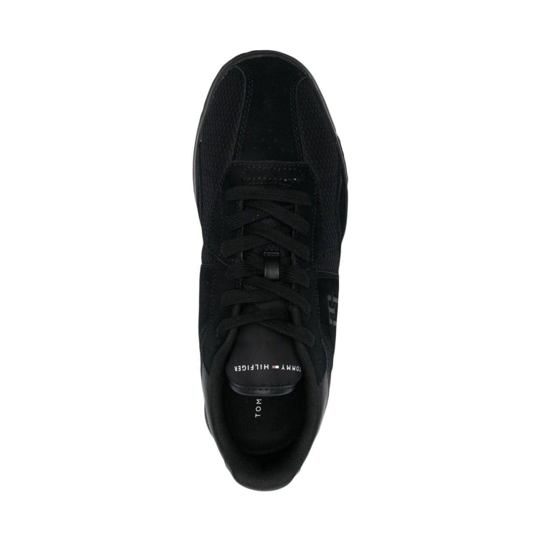 Tommy Hilfiger mens black retro mix trainers | Vilbury London