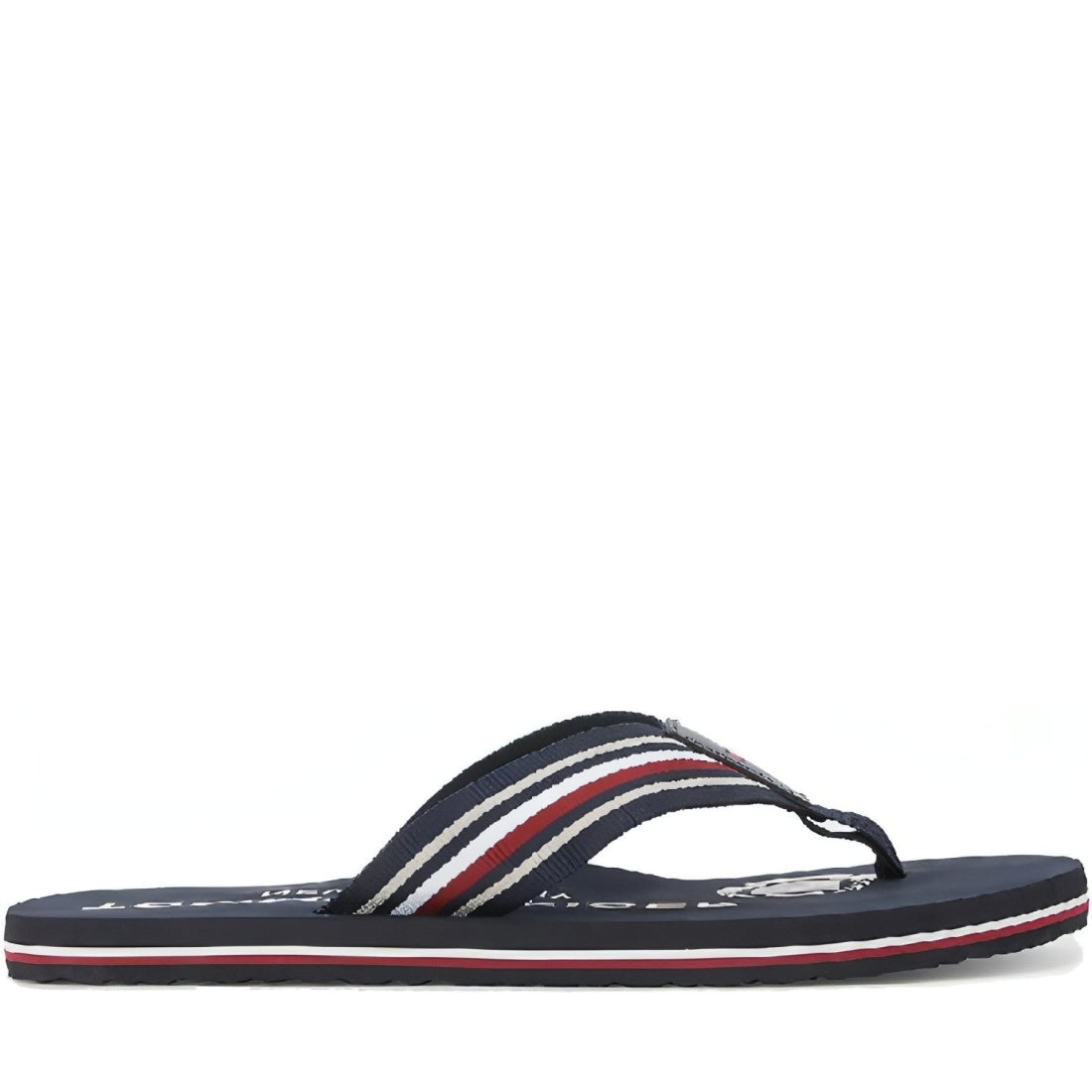 Tommy Hilfiger mens rwb corporate stripes beach sandal | Vilbury London