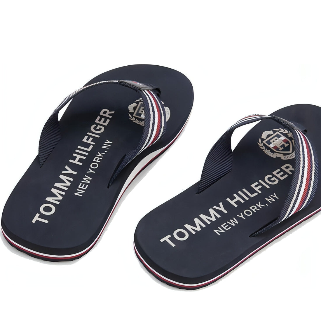 Tommy Hilfiger mens rwb corporate stripes beach sandal | Vilbury London