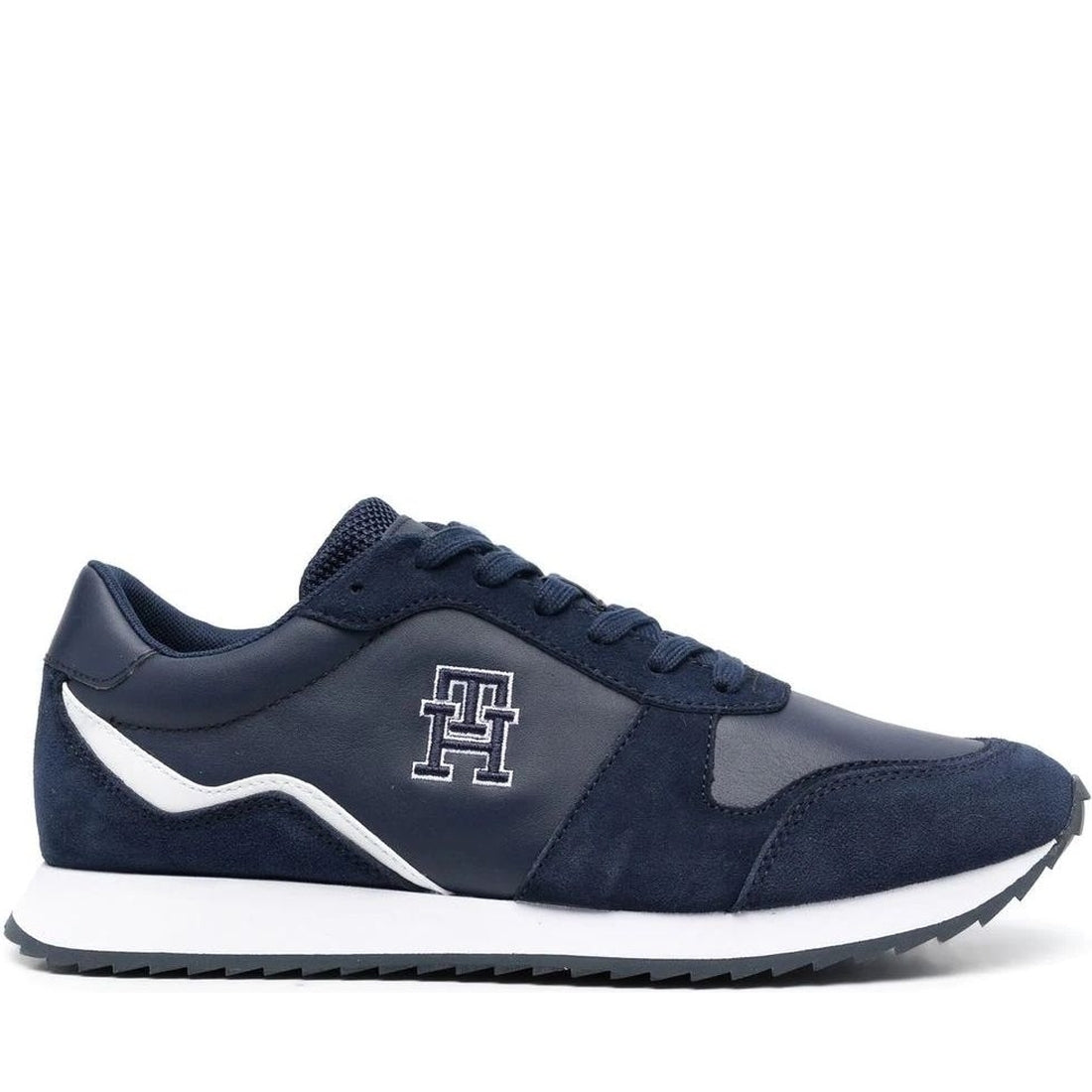 Tommy Hilfiger mens carbon navy runner sport shoe | Vilbury London