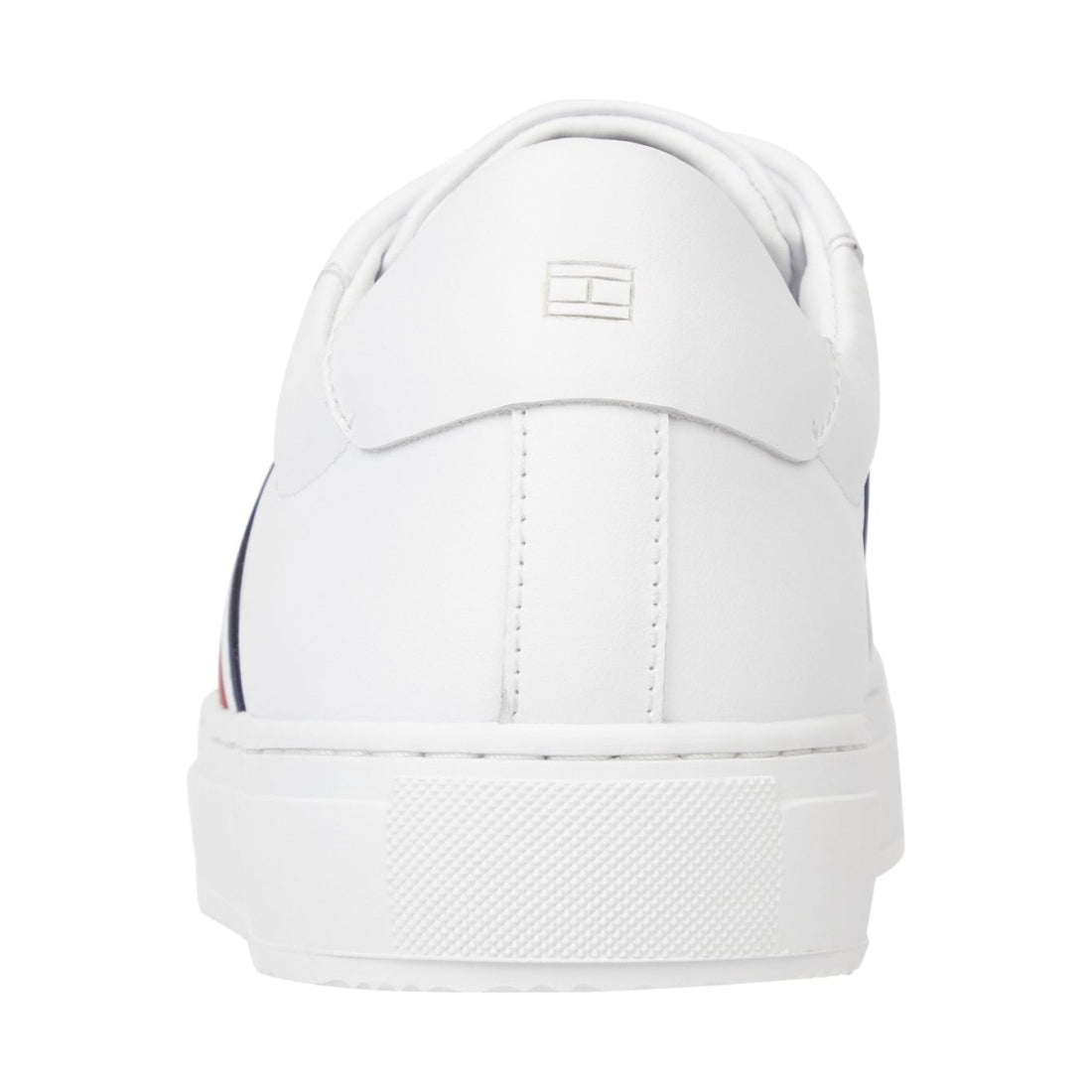 Tommy Hilfiger mens white premium cupsole mono shoe | Vilbury London