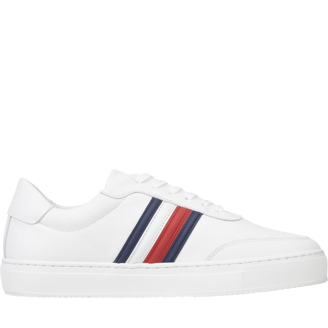 Tommy Hilfiger mens white premium cupsole mono shoe | Vilbury London