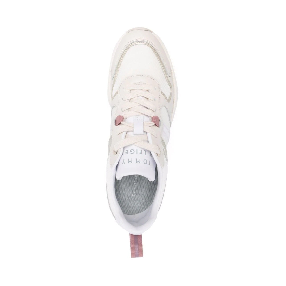 Tommy Hilfiger Womens White Dove retro runner shoes | Vilbury London