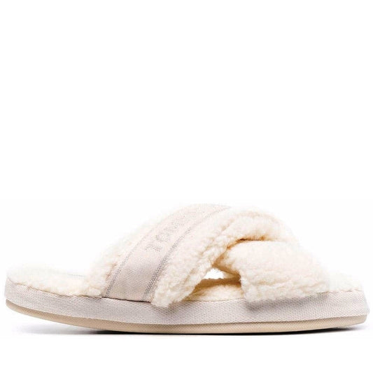 Tommy Hilfiger Womens Shaved Lemon Ice shiny webbing home slipper | Vilbury London