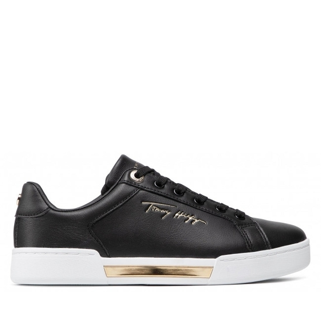 Tommy Hilfiger Womens Black elevated sneaker | Vilbury London