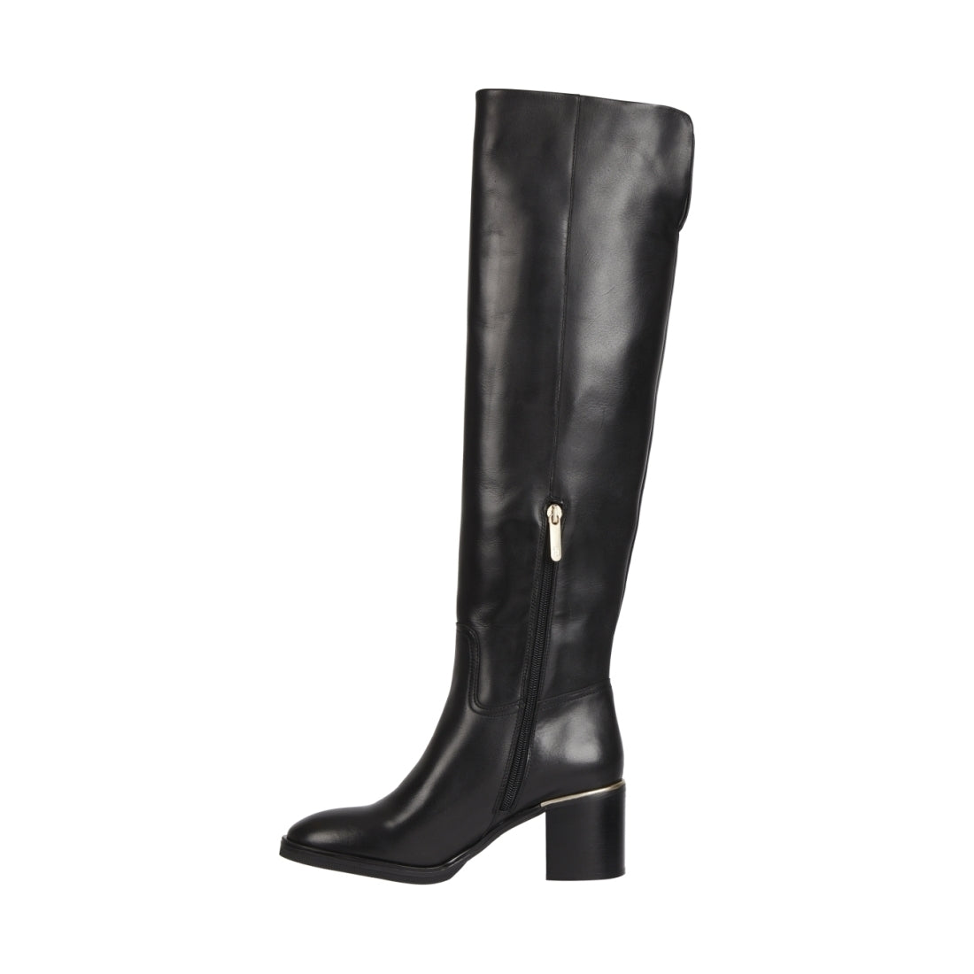 Tommy Hilfiger womens Black belt overknee boot | Vilbury London