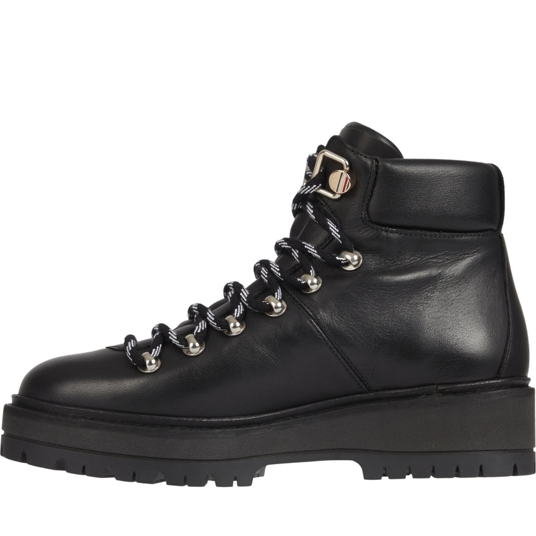 Tommy Hilfiger womens Black outdoor flat boot | Vilbury London