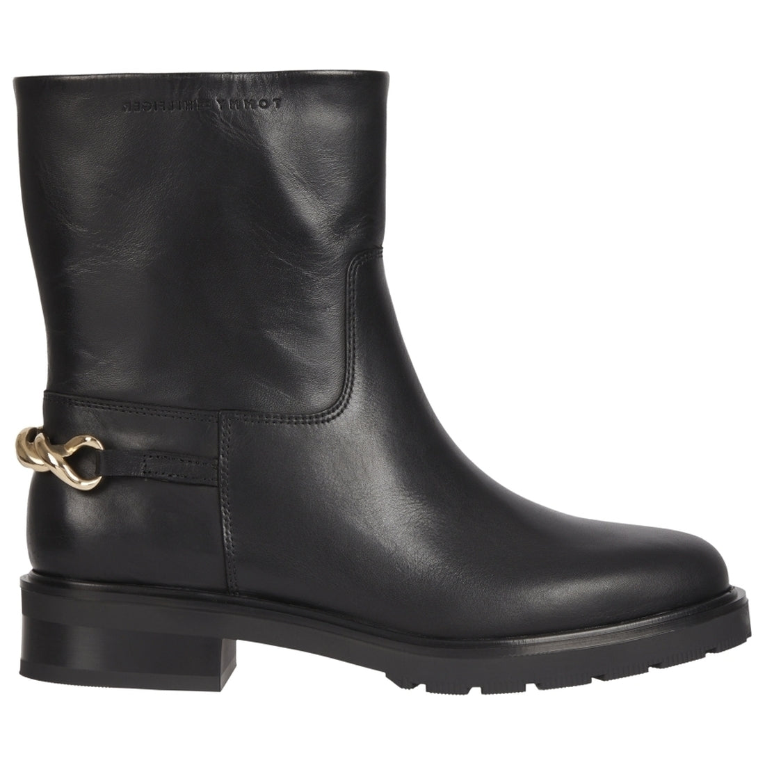 Tommy Hilfiger womens Black twist ankle boot | Vilbury London