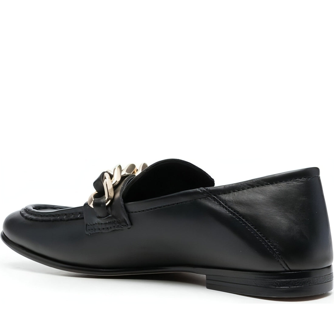 Tommy Hilfiger womens black chain loafer | Vilbury London