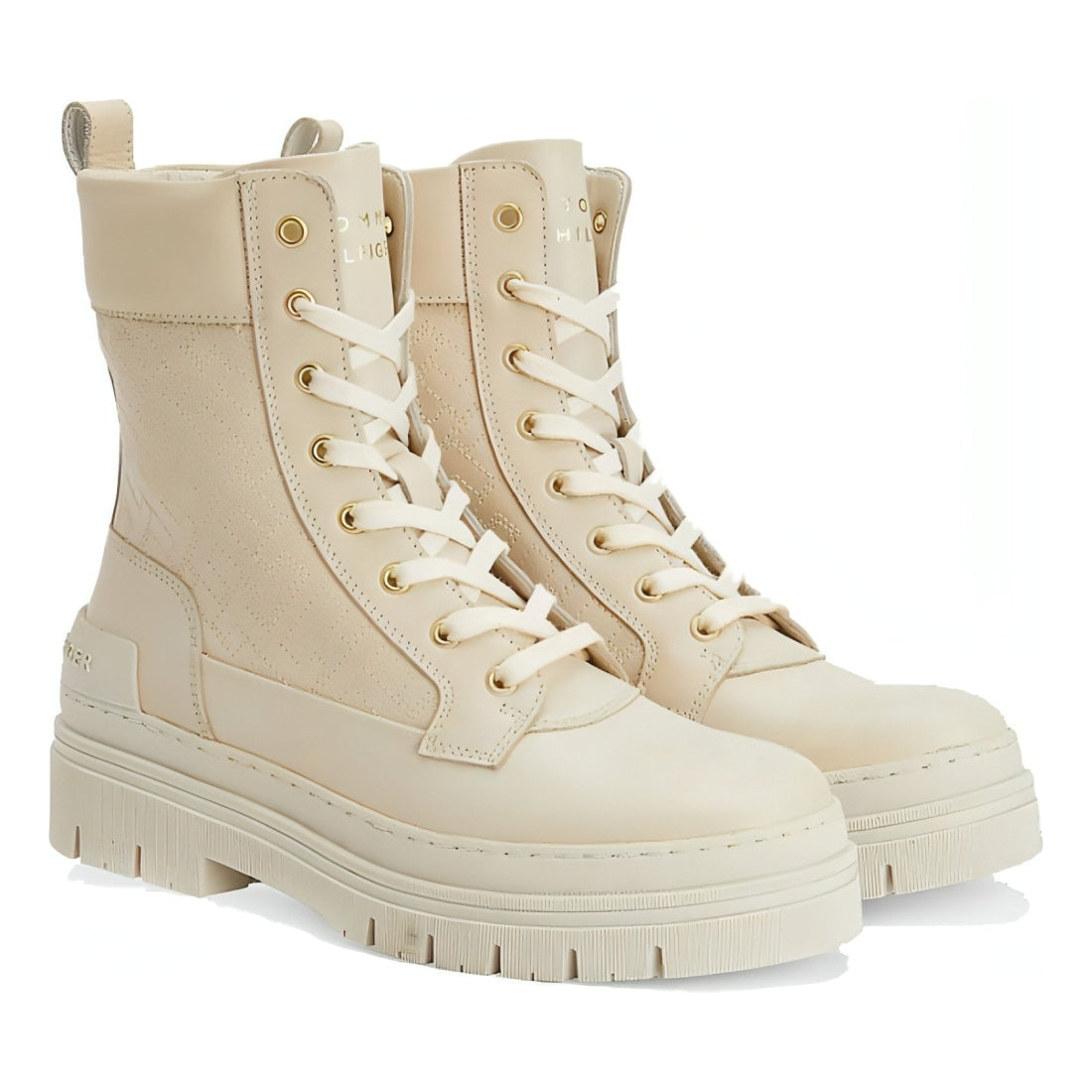 Tommy Hilfiger womens sugarcane lace up zip boot monogram | Vilbury London