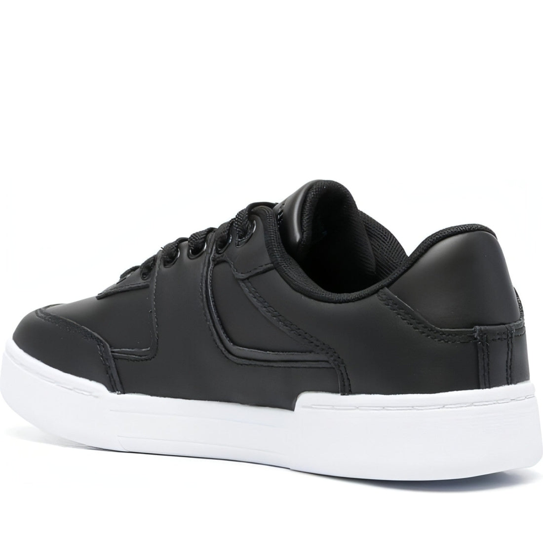 Tommy Hilfiger womens black, gold th prep court sneaker | Vilbury London