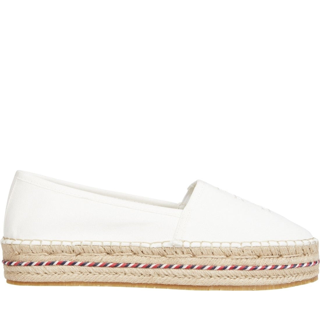 Tommy Hilfiger womens ecru embroidered espadrilles | Vilbury London