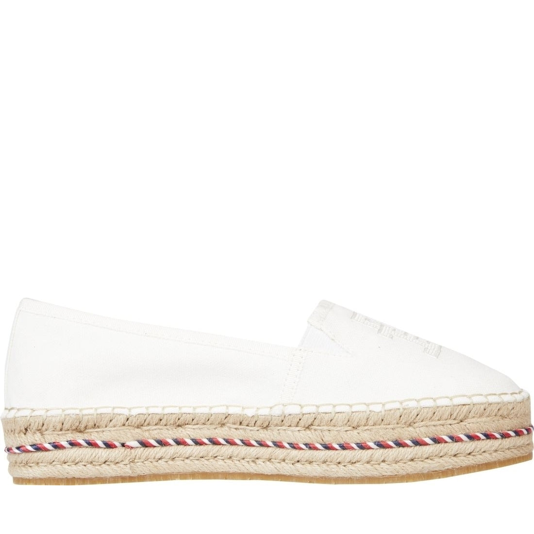 Tommy Hilfiger womens ecru embroidered espadrilles | Vilbury London